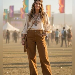 Vanilla Star utility wide cargo Trousers 27/5 NWT